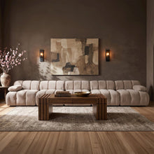 Orin Beige Velvet Performance Fabric Upholstered 5 pc. Modular Sofa