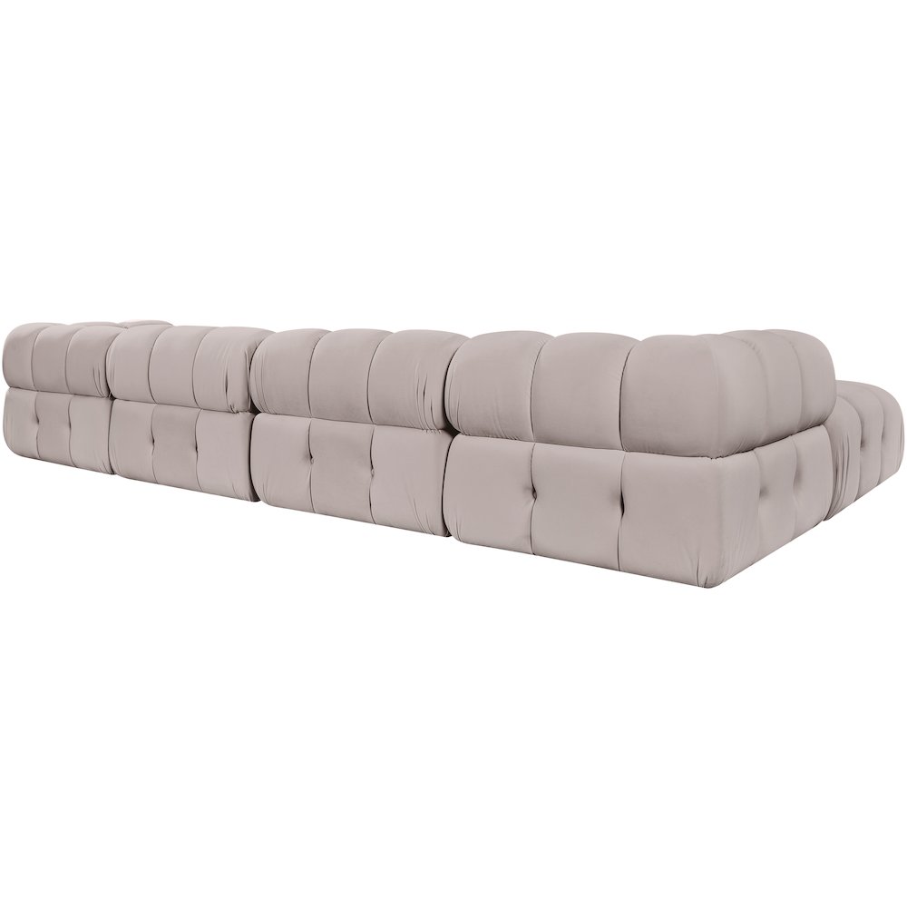 Orin Beige Velvet Performance Fabric Upholstered 5 pc. Sectional