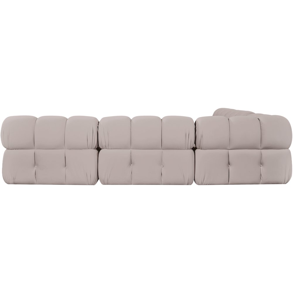 Orin Beige Velvet Performance Fabric Upholstered 5 pc. Sectional