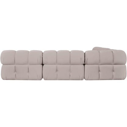 Orin Beige Velvet Performance Fabric Upholstered 5 pc. Sectional