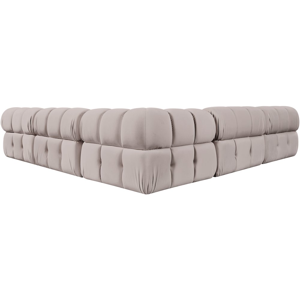 Orin Beige Velvet Performance Fabric Upholstered 5 pc. Sectional