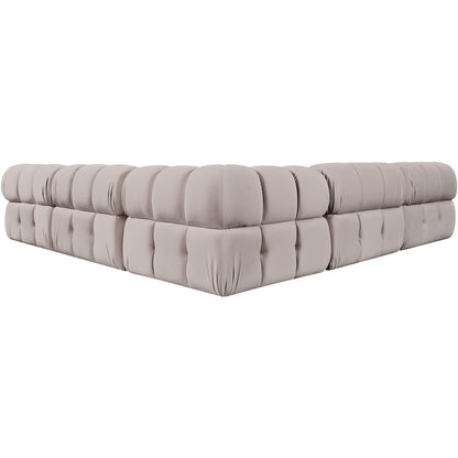 Orin Beige Velvet Performance Fabric Upholstered 5 pc. Sectional