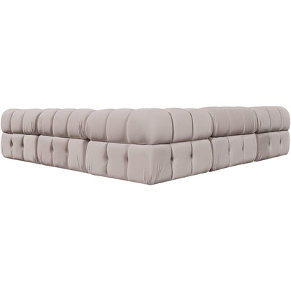 Orin Beige Velvet Performance Fabric Upholstered 5 pc. Sectional