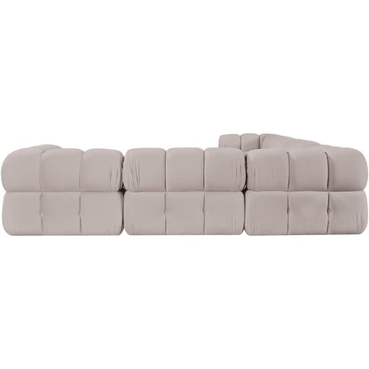 Orin Beige Velvet Performance Fabric Upholstered 6 pc. Sectional