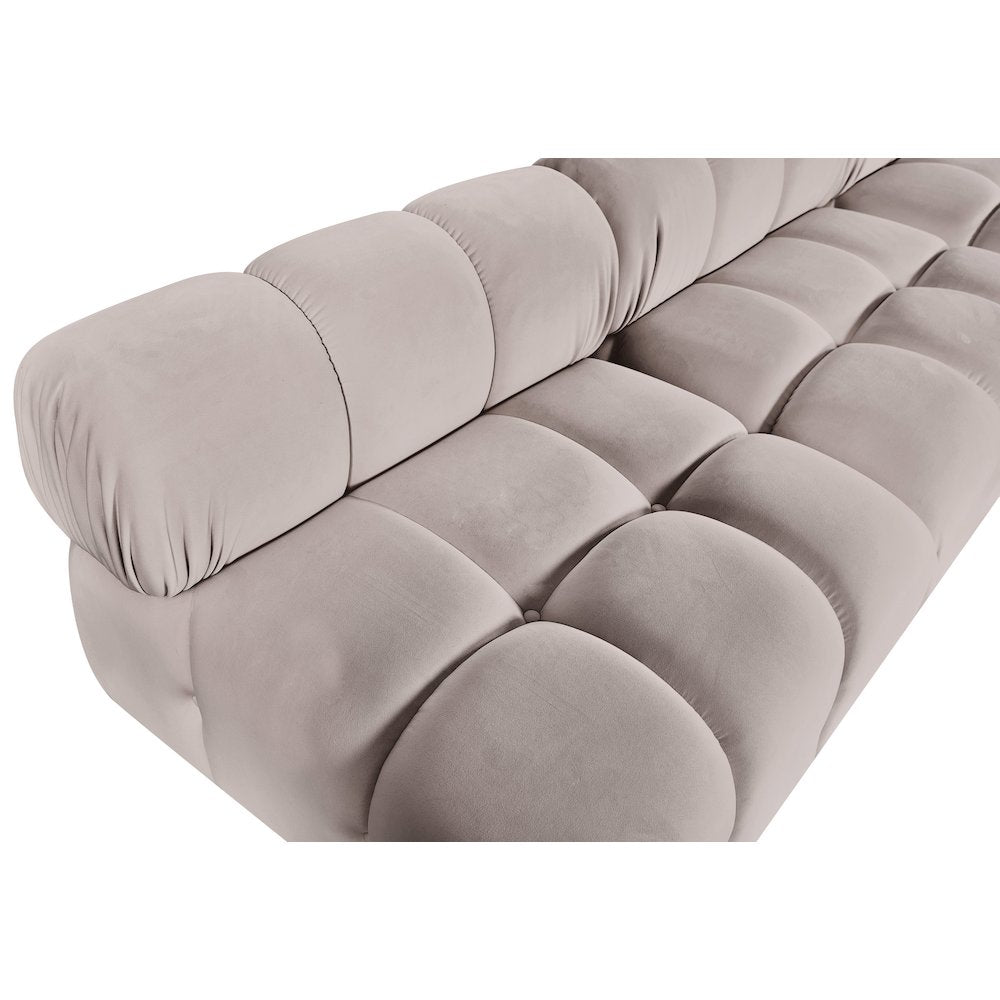 Orin Beige Velvet Performance Fabric Upholstered 6 pc. Sectional
