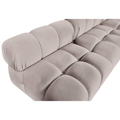 Orin Beige Velvet Performance Fabric Upholstered 6 pc. Sectional