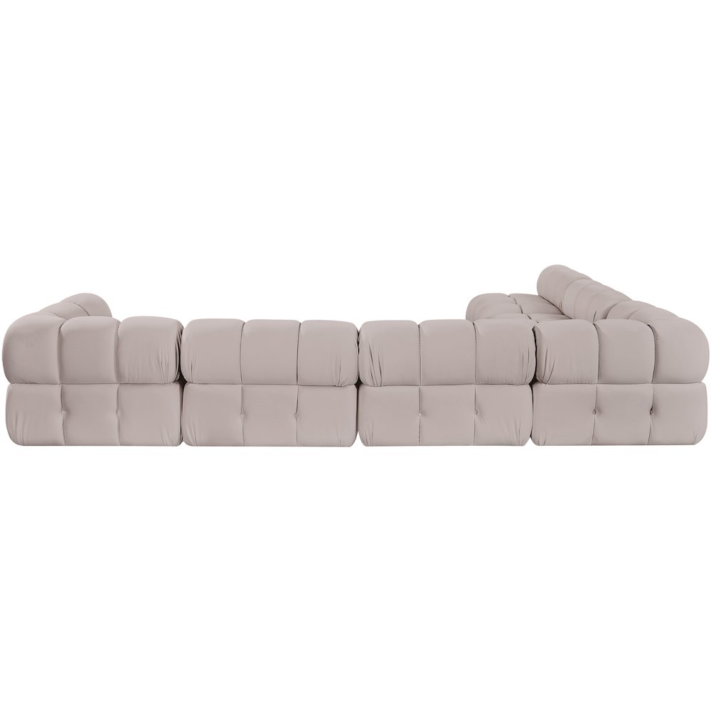 Orin Beige Velvet Performance Fabric Upholstered 6 pc. Sectional