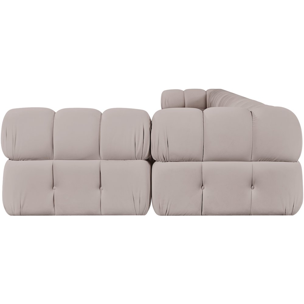 Orin Beige Velvet Performance Fabric Upholstered 6 pc. Sectional