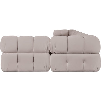 Orin Beige Velvet Performance Fabric Upholstered 6 pc. Sectional
