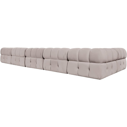 Orin Beige Velvet Performance Fabric Upholstered 6 pc. Sectional