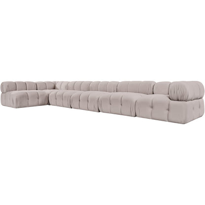 Orin Beige Velvet Performance Fabric Upholstered 6 pc. Sectional