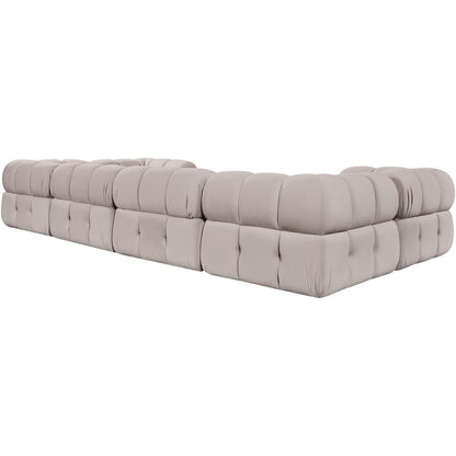 Orin Beige Velvet Performance Fabric Upholstered 6 pc. Sectional