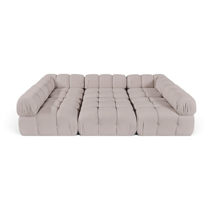 Orin Beige Velvet Performance Fabric Upholstered 6 pc. Sectional