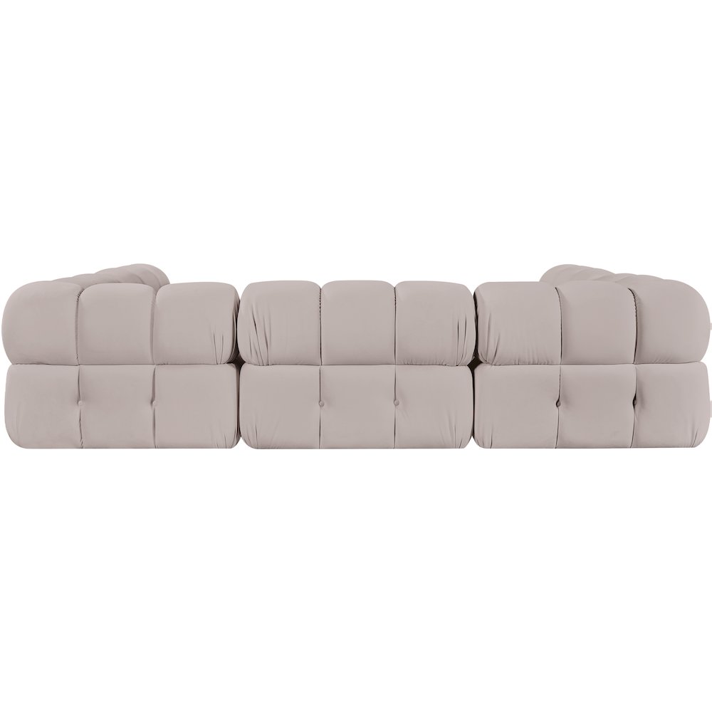 Orin Beige Velvet Performance Fabric Upholstered 6 pc. Sectional