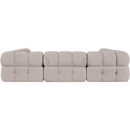 Orin Beige Velvet Performance Fabric Upholstered 6 pc. Sectional
