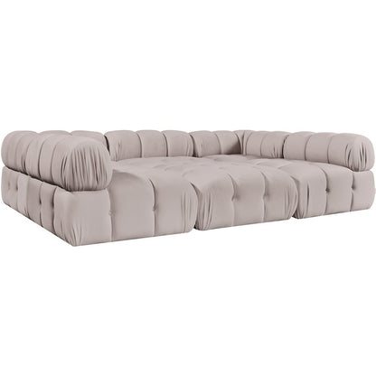 Orin Beige Velvet Performance Fabric Upholstered 6 pc. Sectional