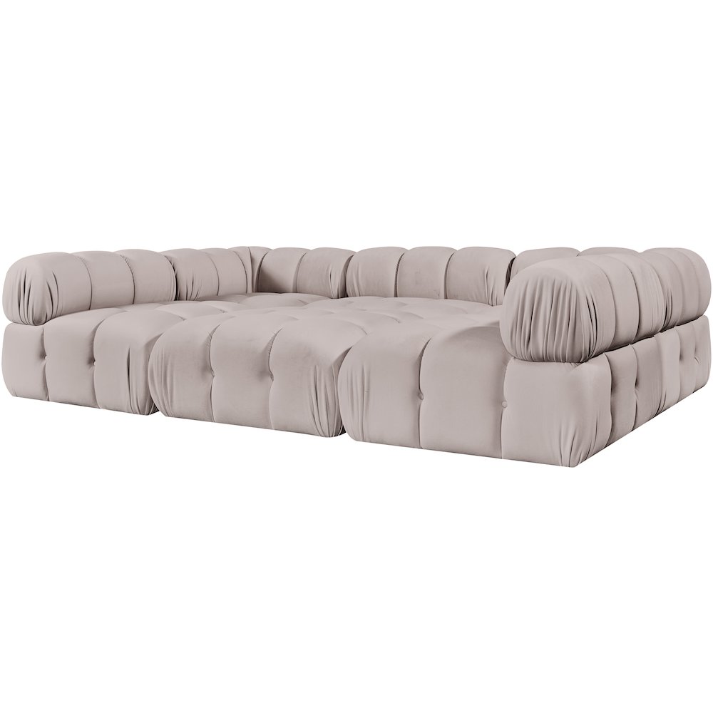 Orin Beige Velvet Performance Fabric Upholstered 6 pc. Sectional