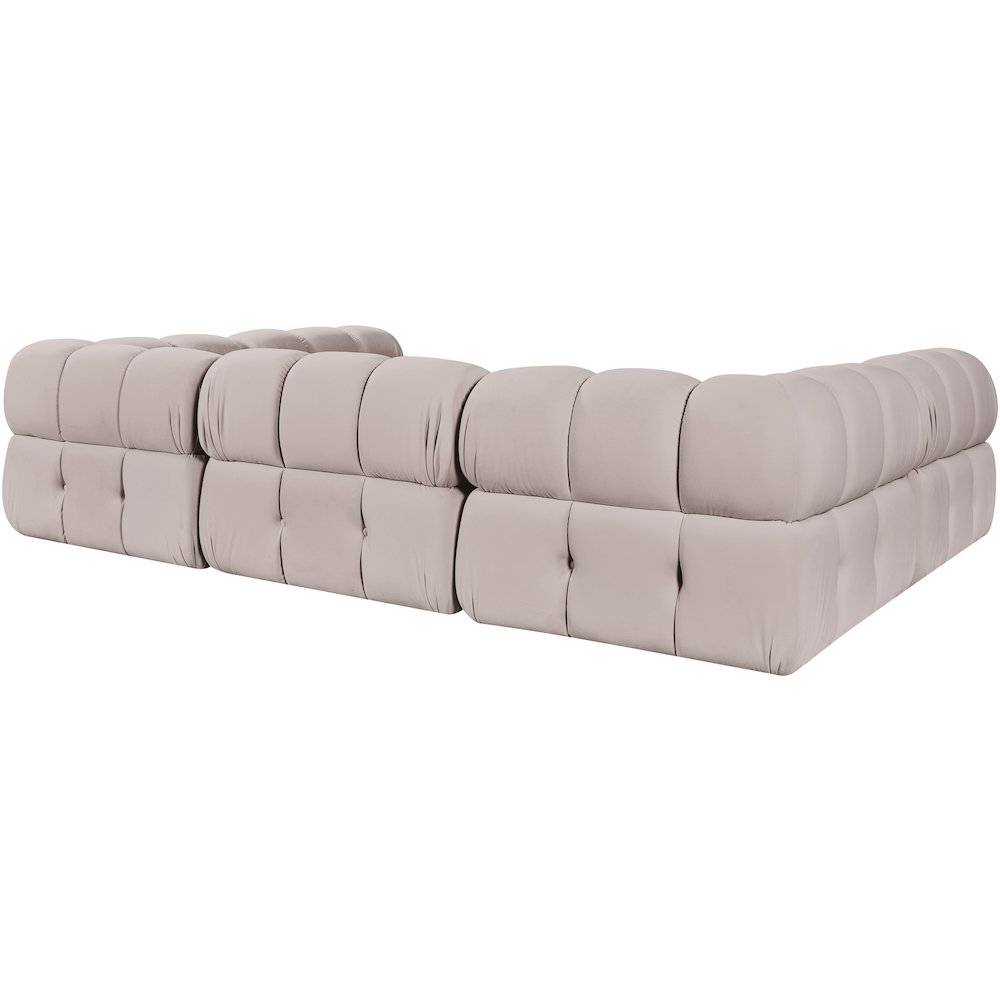 Orin Beige Velvet Performance Fabric Upholstered 6 pc. Sectional