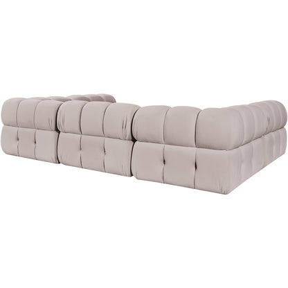 Orin Beige Velvet Performance Fabric Upholstered 6 pc. Sectional