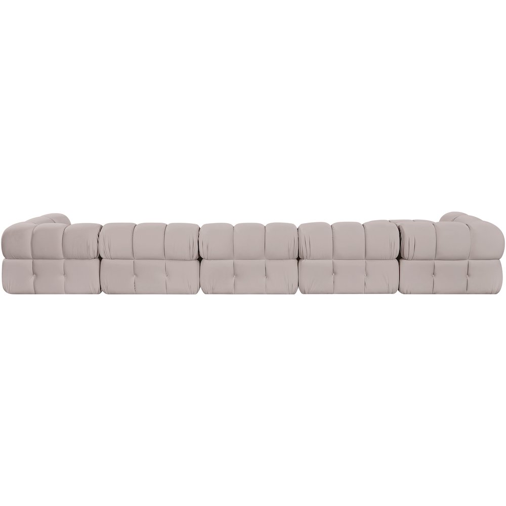 Orin Beige Velvet Performance Fabric Upholstered 7 pc. Sectional