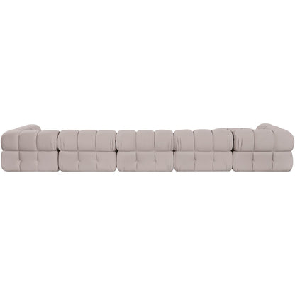 Orin Beige Velvet Performance Fabric Upholstered 7 pc. Sectional