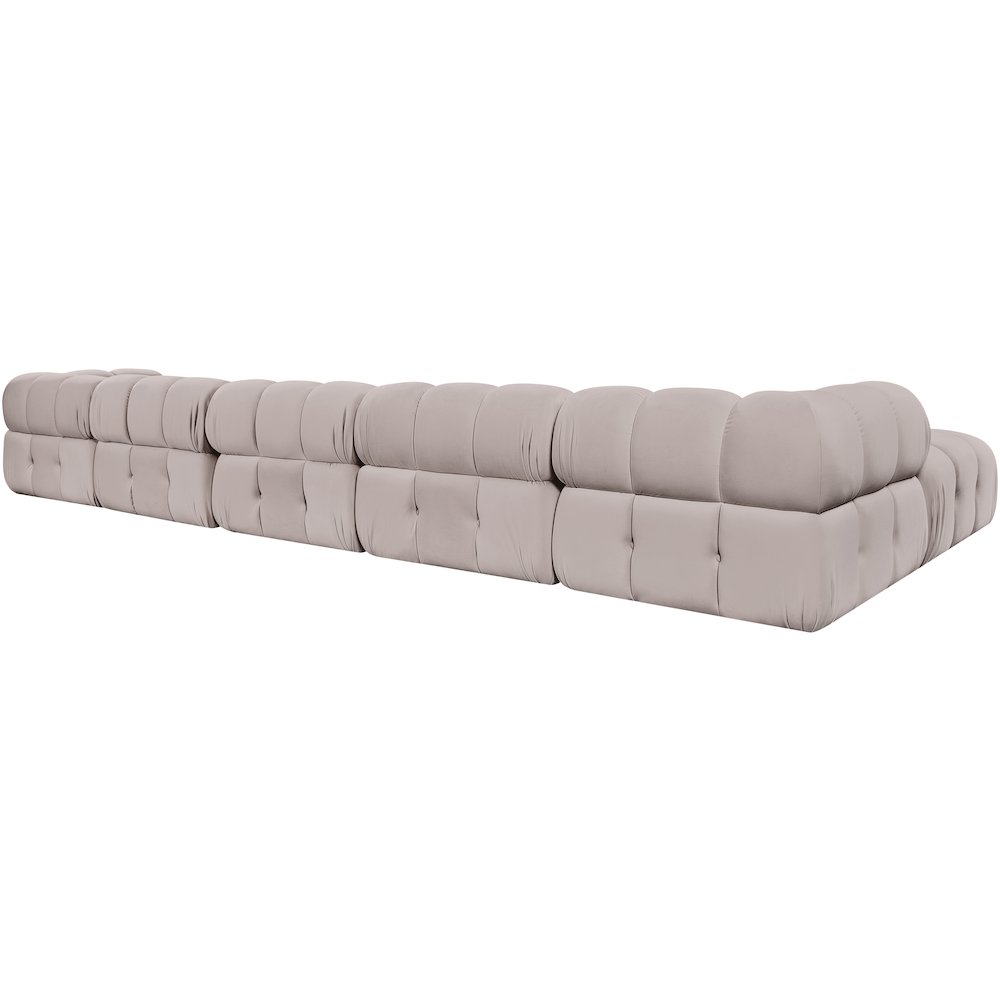 Orin Beige Velvet Performance Fabric Upholstered 7 pc. Sectional