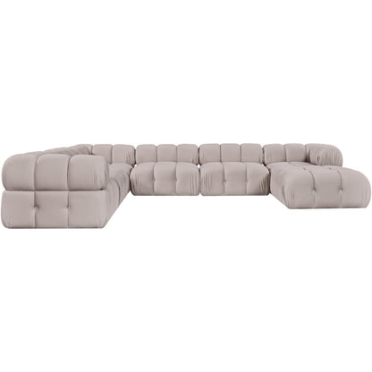 Orin Beige Velvet Performance Fabric Upholstered 7 pc. Sectional