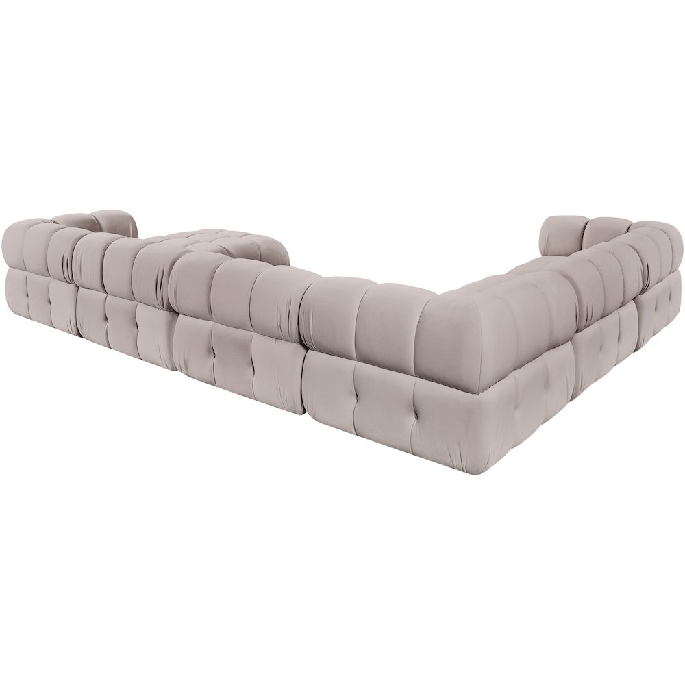 Orin Beige Velvet Performance Fabric Upholstered 7 pc. Sectional