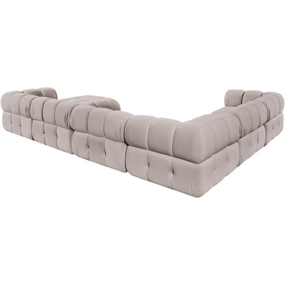 Orin Beige Velvet Performance Fabric Upholstered 7 pc. Sectional