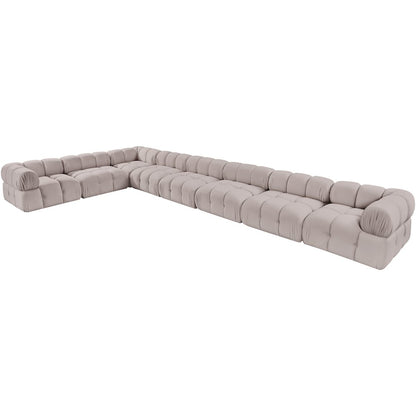 Orin Beige Velvet Performance Fabric Upholstered 8 pc. Sectional