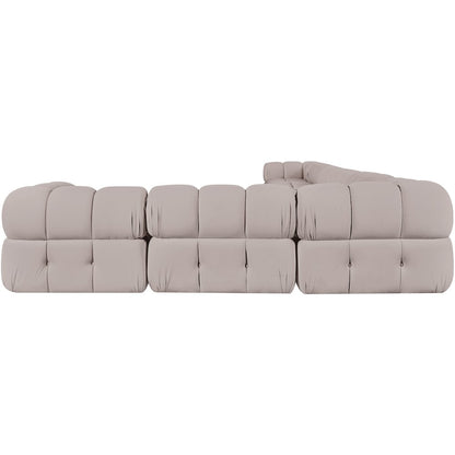 Orin Beige Velvet Performance Fabric Upholstered 8 pc. Sectional