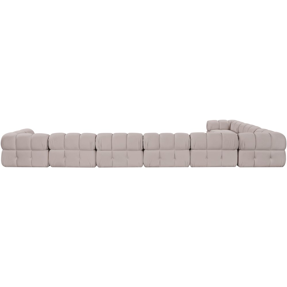 Orin Beige Velvet Performance Fabric Upholstered 8 pc. Sectional