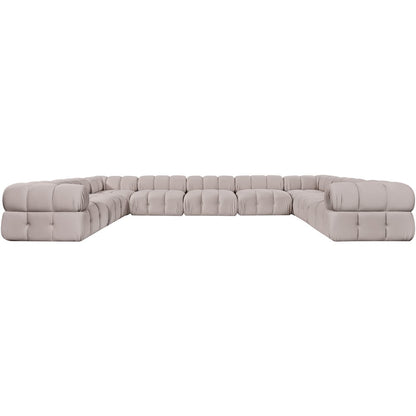 Orin Beige Velvet Performance Fabric Upholstered 9 pc. Sectional