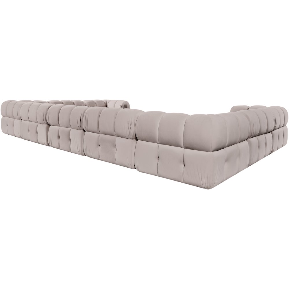 Orin Beige Velvet Performance Fabric Upholstered 9 pc. Sectional