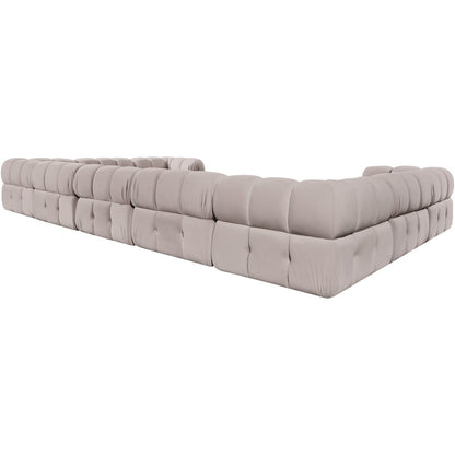Orin Beige Velvet Performance Fabric Upholstered 9 pc. Sectional