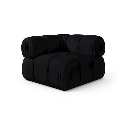 Orin Black Velvet Performance Fabric Upholstered Modular Corner Chair