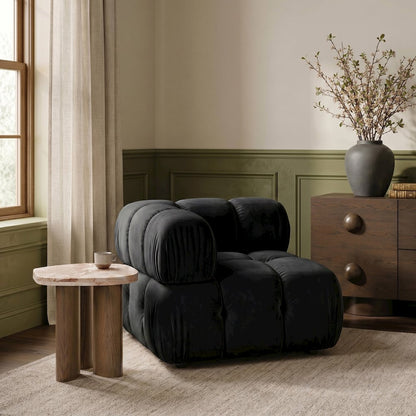 Orin Black Velvet Performance Fabric Upholstered Modular Corner Chair