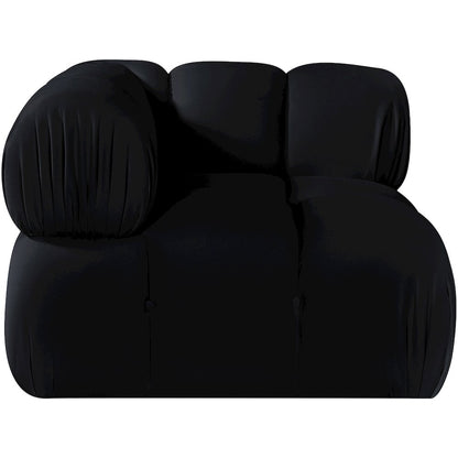 Orin Black Velvet Performance Fabric Upholstered Modular Corner Chair