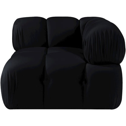 Orin Black Velvet Performance Fabric Upholstered Modular Corner Chair