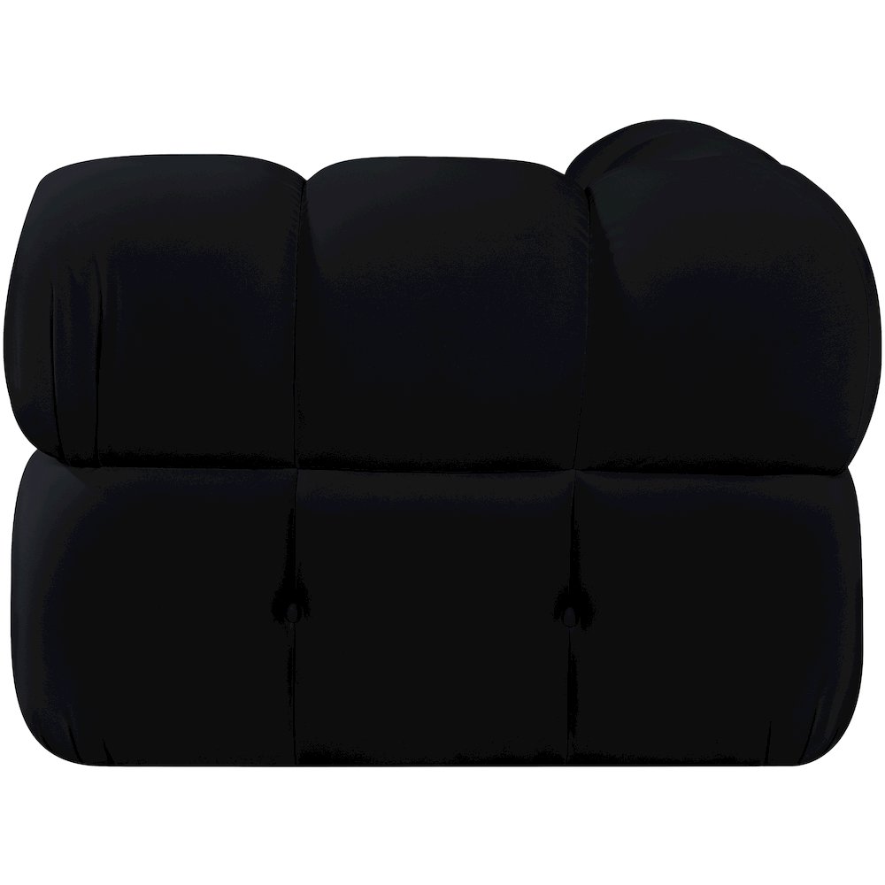 Orin Black Velvet Performance Fabric Upholstered Modular Corner Chair