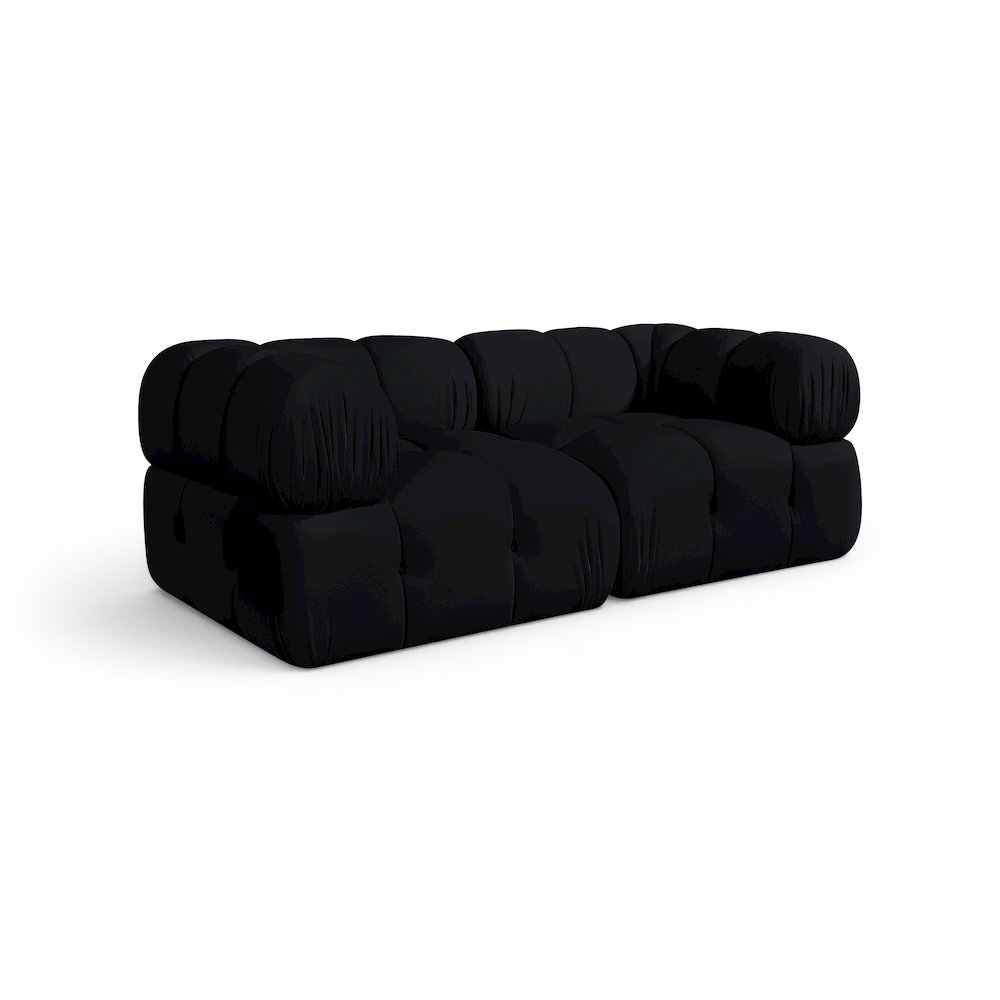 Orin Black Velvet Performance Fabric Upholstered 2 pc. Modular Sofa