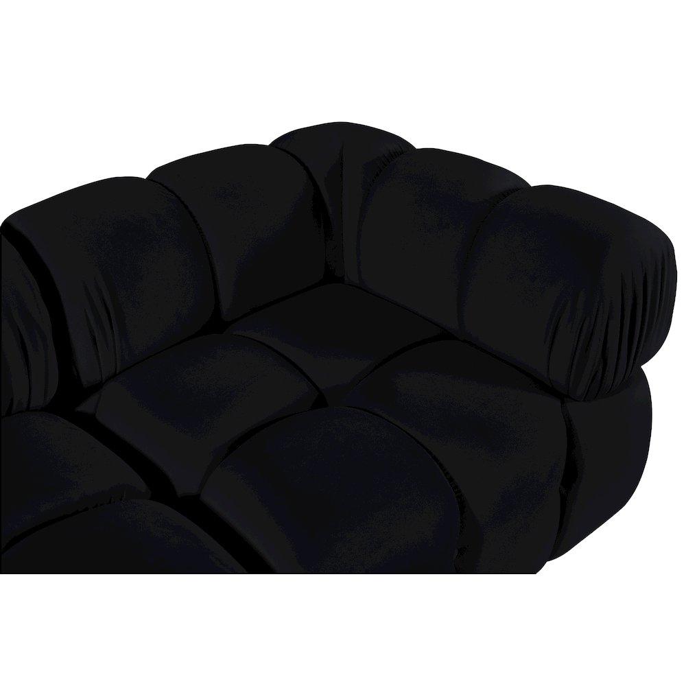 Orin Black Velvet Performance Fabric Upholstered 2 pc. Modular Sofa