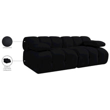 Orin Black Velvet Performance Fabric Upholstered 2 pc. Modular Sofa