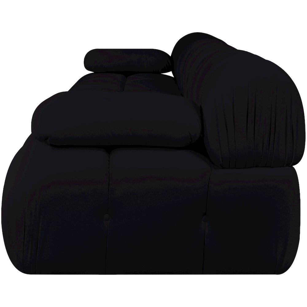 Orin Black Velvet Performance Fabric Upholstered 3 pc. Modular Sofa