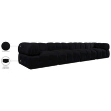 Orin Black Velvet Performance Fabric Upholstered 4 pc. Modular Sofa