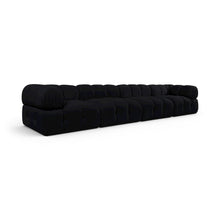 Orin Black Velvet Performance Fabric Upholstered 4 pc. Modular Sofa
