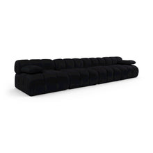 Orin Black Velvet Performance Fabric Upholstered 4 pc. Modular Sofa