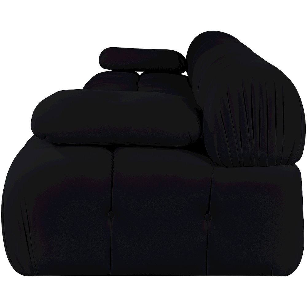 Orin Black Velvet Performance Fabric Upholstered 4 pc. Modular Sofa