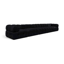Orin Black Velvet Performance Fabric Upholstered 5 pc. Modular Sofa