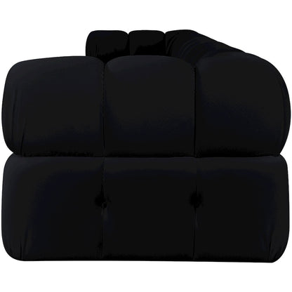 Orin Black Velvet Performance Fabric Upholstered 5 pc. Modular Sofa